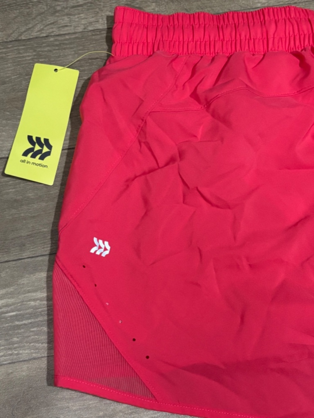All In Motion Women's Woven Mid-Rise Run Shorts Vibrant Pink - Picture 6 of 16